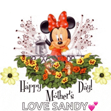 a happy mother 's day card with minnie mouse