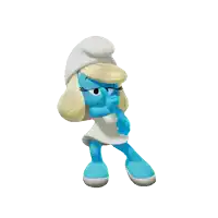 a smurf giving a thumbs up with a white background