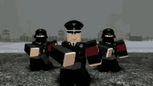 a group of soldiers are standing in a line with one wearing a hat that says ' a ' on it