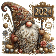 New Year Wishes 2024 Gnome GIF