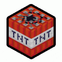 a pixel art drawing of a tnt block on a white background