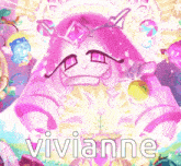 a cartoon of a girl with the name vivianne on it