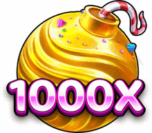 a bomb with a candy cane sticking out of it and the words 1000x on it