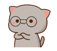 a cartoon cat wearing glasses is looking at something