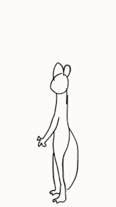 a black and white drawing of a person with a bunny ears