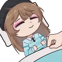 a cartoon drawing of a girl laying in a bed with her eyes closed