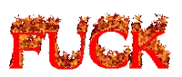 the word fuck is surrounded by flames and leaves