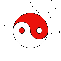 Y Ing Yang Spin Sticker - Y Ing Yang Spin Red White Stickers