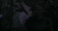 a man is standing in a dark room with a purple light behind him