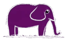 downsign purple elephant animal wild art