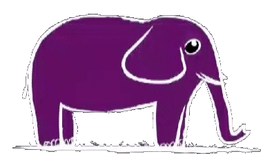 Downsign Purple Elephant Sticker