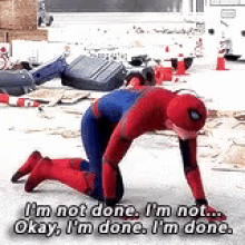 Spiderman Ouch GIF - Spiderman Ouch Im Done GIFs