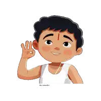 a cartoon of a boy giving the ok sign