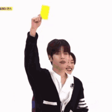 Vanteedits Yellow Card GIF - Vanteedits Yellow Card Seungmin Meme GIFs