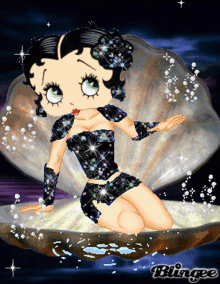 betty boop animated glitters sparkling black