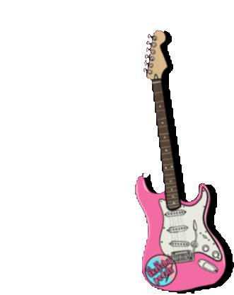Guitar Electric Guitar Sticker - Guitar Electric Guitar Pink Guitar Stickers
