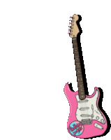 Guitar Electric Guitar Sticker - Guitar Electric Guitar Pink Guitar Stickers