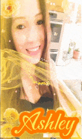a picture of a woman with the name ashley above her