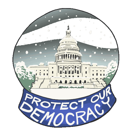 Snow Globe Democracy Sticker - Snow Globe Democracy White House Stickers