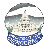 Snow Globe Democracy Sticker - Snow Globe Democracy White House Stickers