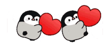 penguin heart walking sending love