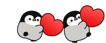 Penguin Heart Sticker - Penguin Heart Walking Stickers