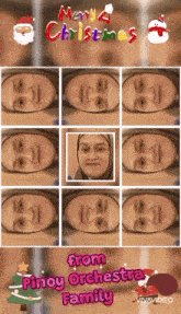 a collage of faces with the words merry christmas from the pinoy orchestra family