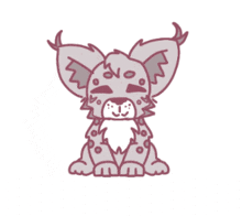 a drawing of a cat with a very angry face