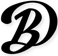 a black and white letter b with a white background