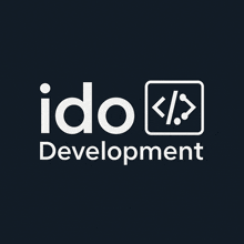 a logo for ido development is shown on a black background