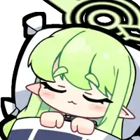 a cartoon of a girl with green hair sleeping on a bed