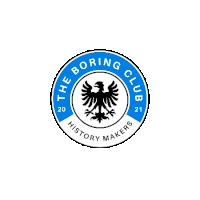 a logo for the boring club history makers with an eagle