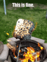 This Is Fine Marshmallow GIF
