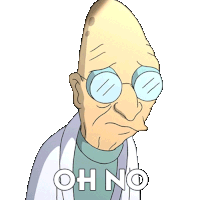 Oh No Professor Hubert J Farnsworth Sticker - Oh No Professor Hubert J Farnsworth Futurama Stickers