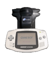 a game boy advance with a nintendo controller attached