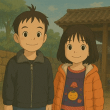 a boy and a girl standing next to each other