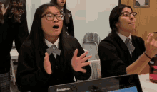Our Lady Help Of Christians Academy Surprise GIF - Our Lady Help Of Christians Academy Surprise Laughter GIFs