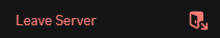 a black background with the words leave server written in red