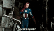 Speak English Captain America GIF - Speak English Captain America Avengers GIFs