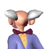 a cartoon character wearing a bow tie and a suit