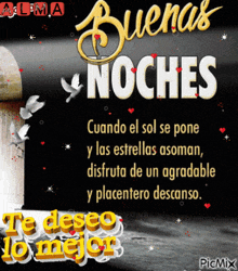 a poster that says buenas noches cuando el sol se pone