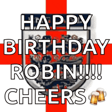 a poster that says happy birthday robin cheers on it