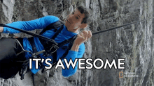 Its Awesome Alex Honnold GIF - Its Awesome Alex Honnold Alex Honnold Rappels Into A Ravine Running Wild With Bear Grylls GIFs