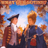a painting of a man and a woman with the words what gullotine written on the bottom