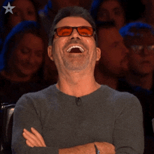 Laughing Simon Cowell GIF - Laughing Simon Cowell Britain'S Got Talent GIFs