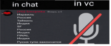 a microphone with a red line through it and the words in chat
