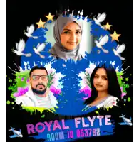a poster that says royal flyte room id 853796
