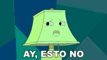 a cartoon lamp with a face and the words ay esto no