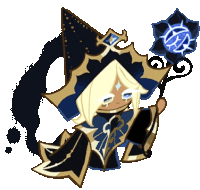 a cartoon character is wearing a wizard hat and holding a staff .