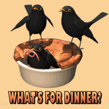 Whats For Dinner Blackbirds In A Pie GIF - Whats For Dinner Blackbirds In A Pie 3d Gifs Artist GIFs